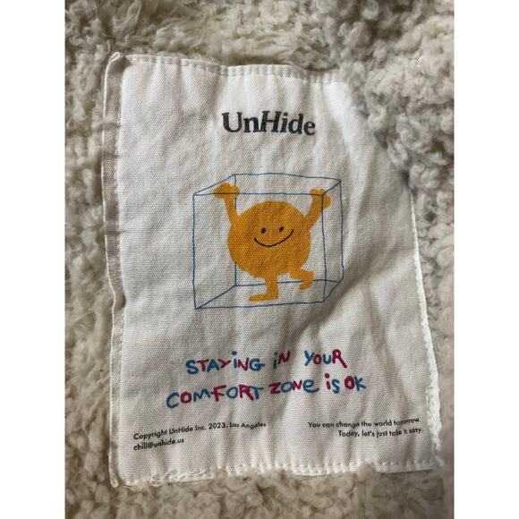 Inside Color Block Cozy Hooded Wearable Blanket Cardigan Large Y2K Maximalist - Picture 6 of 13